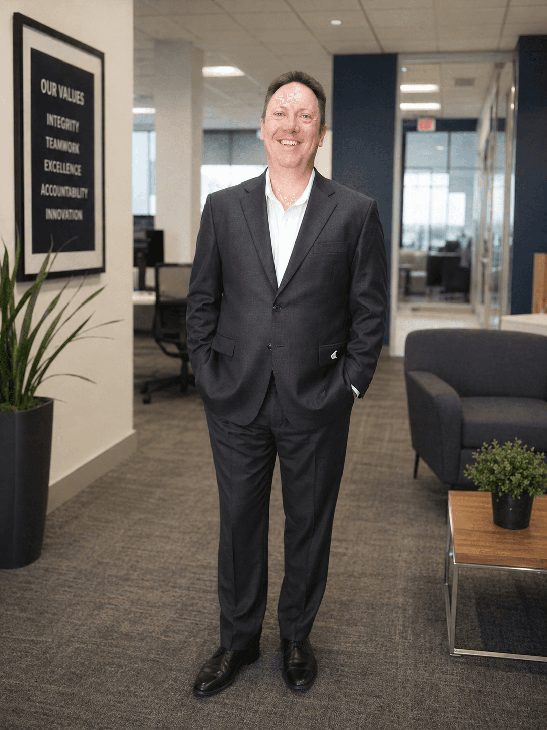 David Taylor, CEO and CTO, standing in his office